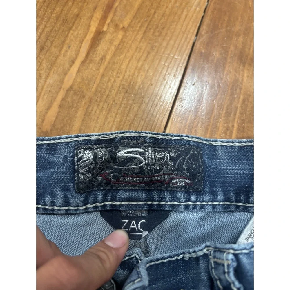 Silver Jeans Co. Men's ZAC Relaxed Fit Straight Leg Distressed Denim Jeans W33